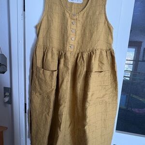 notPERFECTLINEN Mustard Sleeveless Dress